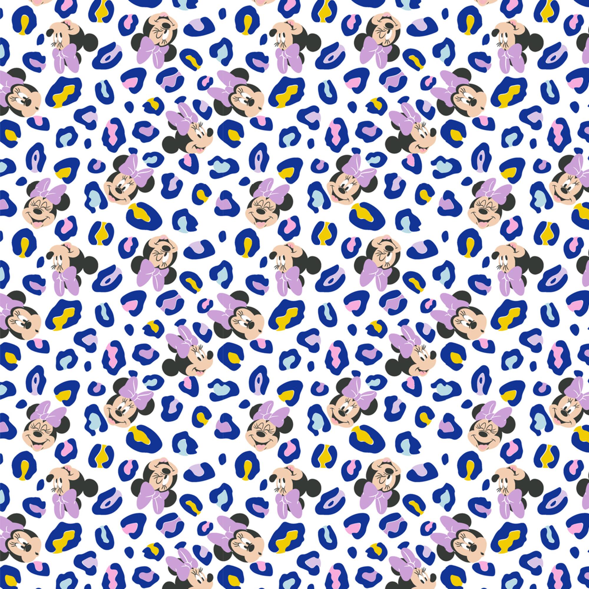 Disney® Minnie Mouse Multicolor Leopard Print Cotton Fabric